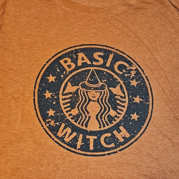 Orange Basic Witch Graphic T-Shirt - Picture 2 of 2